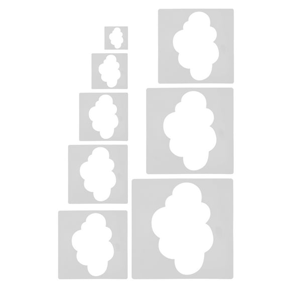 PTOOTP 8PCS Cloud Shape Stencils for Wood, Fabric, Canvas - Home Decor & Art Craft Projects Supplies