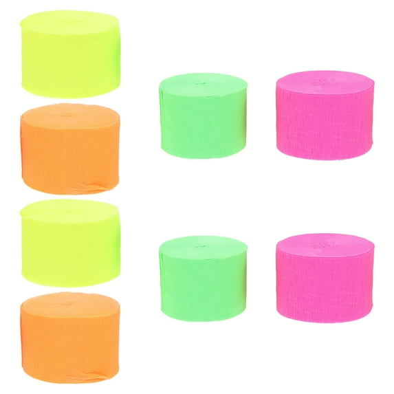 PTOOTP 8Pcs Crepe Paper Ribbons Assorted Color Reusable Crinkled Paper For Birthdays And Weddings