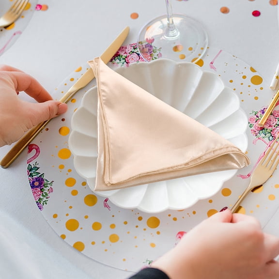 PTOOTP Elegant Rose Gold 8pcs Fabric Table Napkins for Restaurants Hotels and Homes