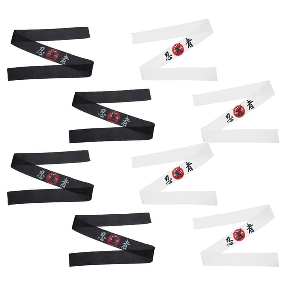 PTOOTP 8Pcs Multi Color Japanese Ninja Print Chef Bandana Versatile Headscarf for Sushi Cooking and Karate Practice