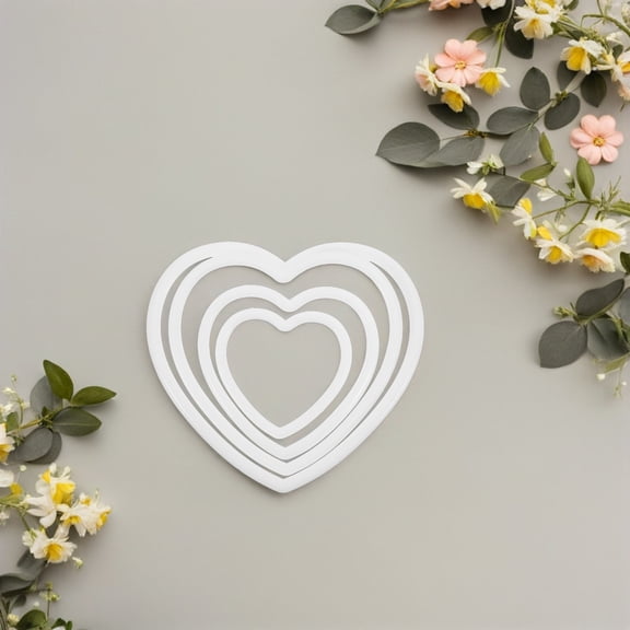 PTOOTP 8pcs White Plastic Heart Shaped Hanging Decorations for Crafts Wall Decor Home Party Supplies