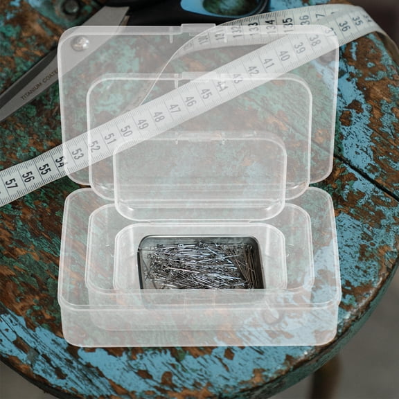 PTOOTP 9-Piece Transparent Rectangular Craft Storage Containers Set, PP Plastic Organizer Boxes