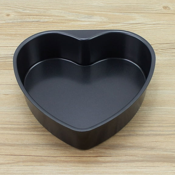PTOOTP Heart Shaped Removable Bottom Cake Pan Black Anodized Aluminum Baking Mold