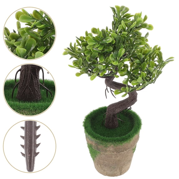 PTOOTP Realistic Artificial Bonsai Tree for Desktop Decoration, Multiple Colors, Perfect for Home, Office, and Indoor Spaces