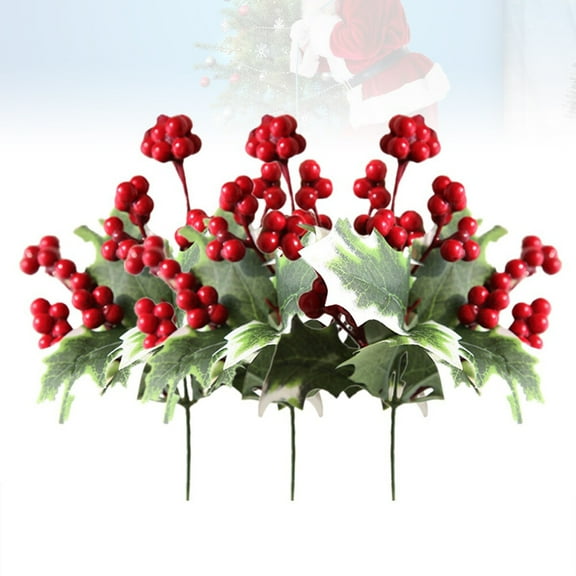 PTOOTP Natural Look Artificial Berry Bouquet 3 Pieces Tabletop Floral Arrangement Home Decor