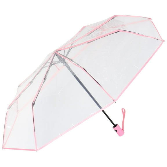 PTOOTP Clear Umbrella Automatic Open Close Foldable Compact Outdoor Rain