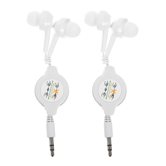 PTOOTP Elastic Stretch Earphones, White, Lightweight, Noise Isolation, Easy to Use, 2Pcs