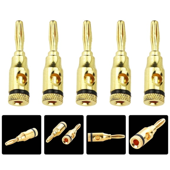 PTOOTP Audio Jack Connector 24Pcs Golden for Safe Insulated Speaker Connections