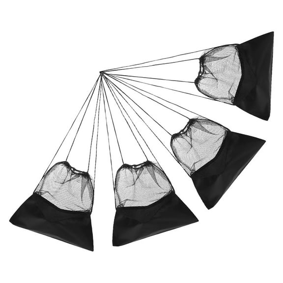 PTOOTP 4Pack Drawstring Backpack Mesh Black Sports Equipment Lightweight Design Ball Storage for Fan Gear