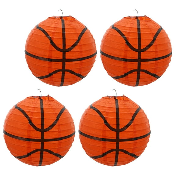 PTOOTP Orange Basketball Paper Lanterns for Indoor and Outdoor Decoration, Party Supplies, Kids Room, Sports Events
