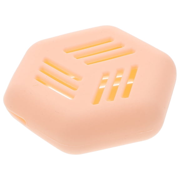 PTOOTP Makeup Powder Puff Case Silicone Beige 1Pack