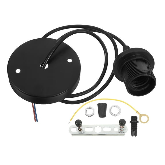 PTOOTP 1 Set Light Fittings Black Aluminium Alloy Adjustable Length Lamp Cord