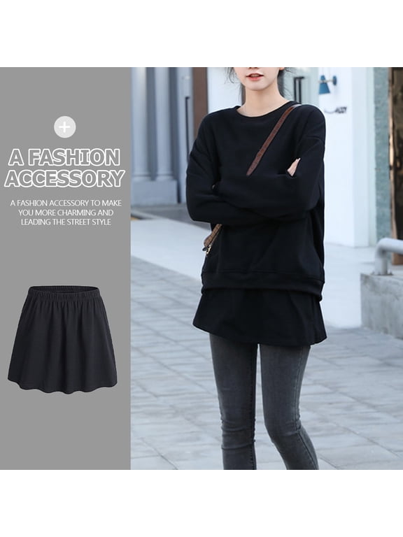 Black Layering Half Length Skirt Extender - Charming and Versatile