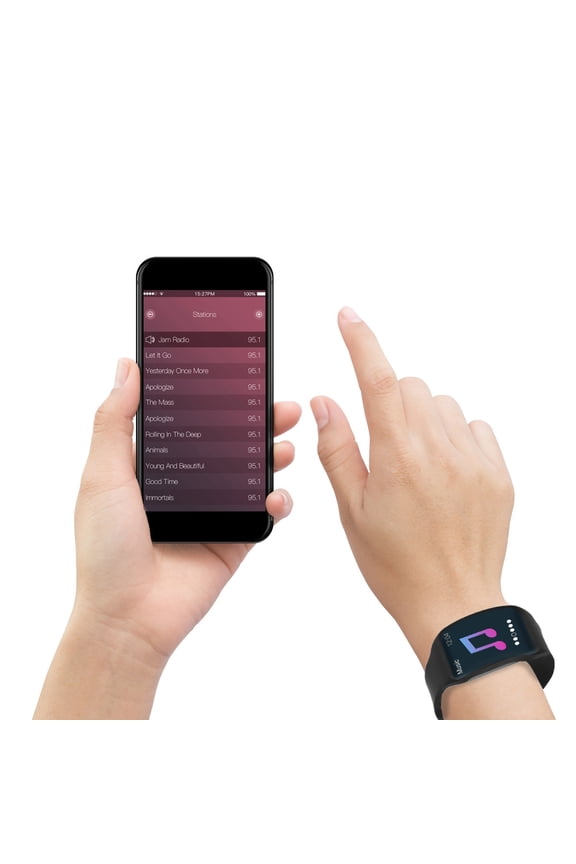 Black Smart Watch Wrist Band Made of Environmental Tpe for Comfortable Daily Wear