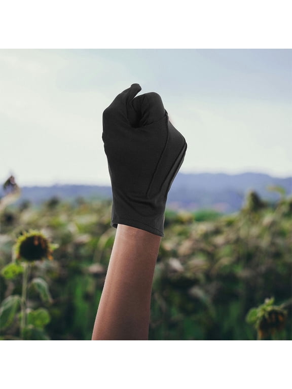 Black Work Gloves Breathable Nylon for Jewelry Coin Inspection 5Pairs