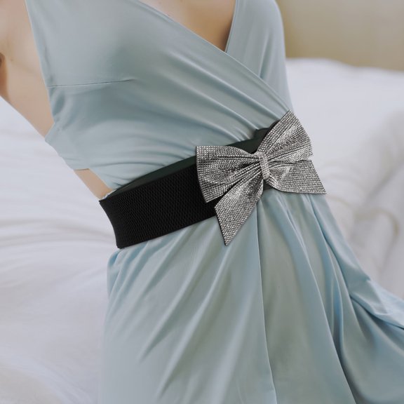 PTOOTP Bridal Belt with Charming Bow and Rhinestone , 1 Set for Women’s Formal Events and Wedding