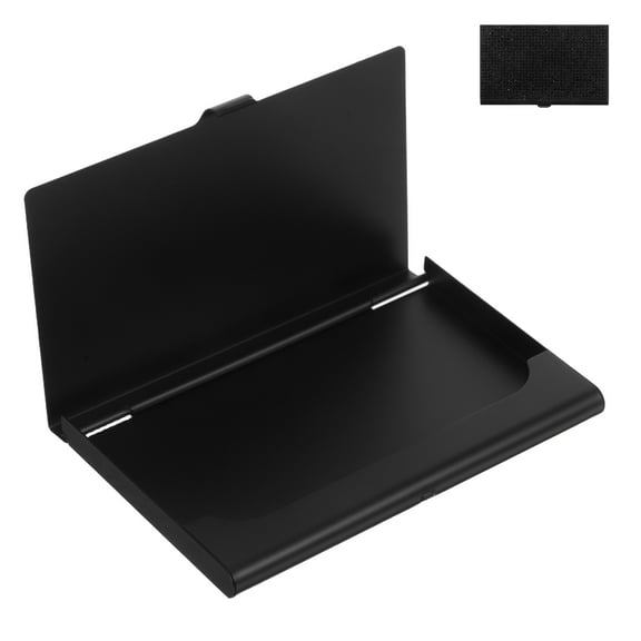 PTOOTP Stylish Rhinestone Business Card Holder, Aluminum Alloy Large Capacity Organizer for Office, Travel, and