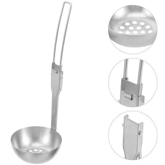 PTOOTP Camping Utensils Slotted Spoon Stainless Steel for BBQ 1Pcs