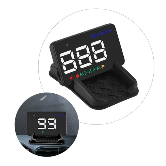 PTOOTP Rectangle Speedometer for Cars Speed Monitoring PC Black 1Set