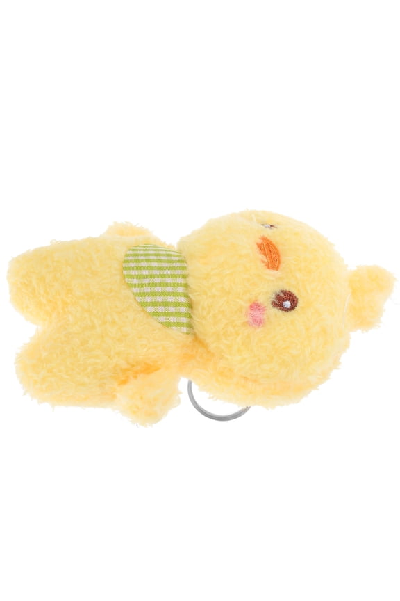 Versatile Yellow Plush Stuffed Chicken Keychain Charm Ideal for Luggage and Purse Decoration