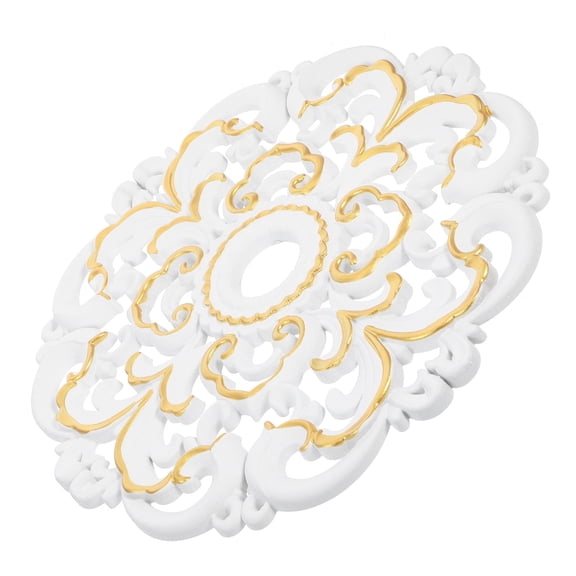 PTOOTP European Style Ceiling Medallion Round Decorative Carved Plastic Cover for Home Lighting
