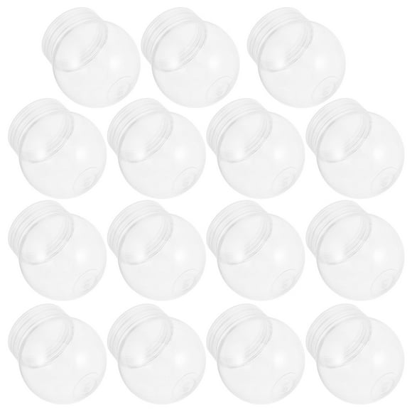 PTOOTP 15Pcs Clear Plastic Water Globes for Crafting Round Screw Off Cap