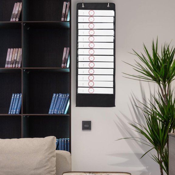 PTOOTP Cloth Black Hooks Pocket with Oxford Schedule Hanging Chart Pet