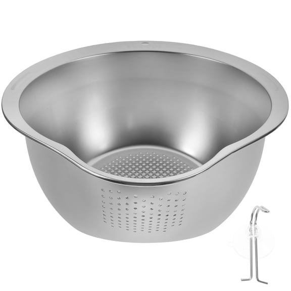 PTOOTP Stainless Steel Fruit & Vegetable Washing Basin with Storage Basket, Multi-Functional Kitchen Sink Colander Strainer
