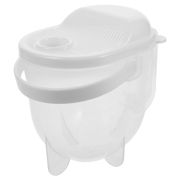 PTOOTP Manual Rice Washer Strainer Bowl with Handle, White - 1 Pack Kitchen Food Rinse Tool