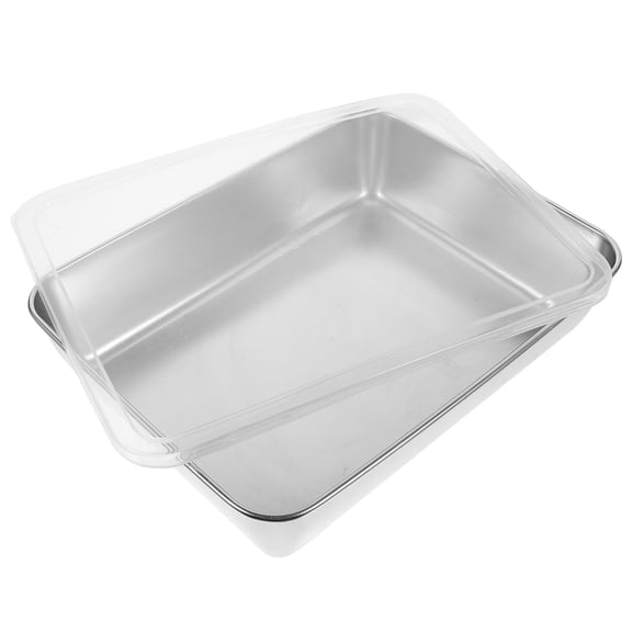 PTOOTP Cold Plate Stainless Steel Serving Tray Metal for Restaurant and Hotels 1 Lid
