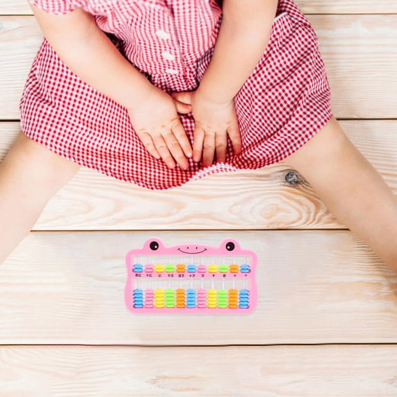 PTOOTP Small Abacus For Children Math Learning Rectangular Seven-Bead Design Stationery 1Pcs