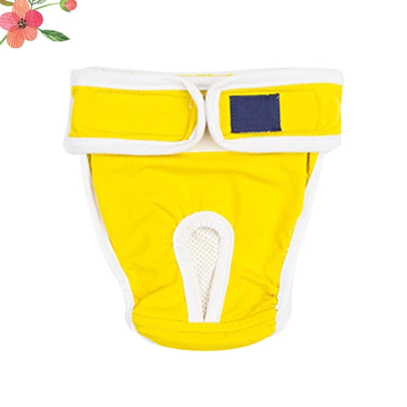 PTOOTP Cotton Pet Safety Pants Yellow Comfortable Dog Physiological Diapers with Absorption and Breathability
