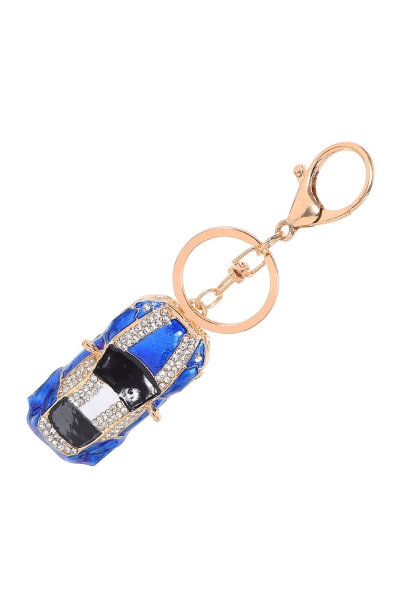 Versatile Blue Zinc Alloy Car Keychain for Handbag and Backpack