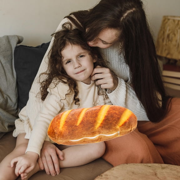 PTOOTP 3D Bread Decorative Throw Pillow Brown Soft Cushion for Home Sofa Living Room Decor