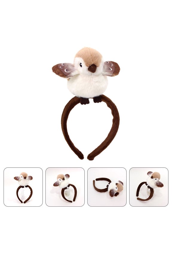 Adjustable Plush Bird Headband for Washing Face Makeup and Party Costume Accessory