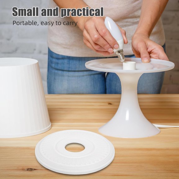 PTOOTP Decorative PU Ceiling Plate For Lighting White Universal Compatibility For Bedroom 1Pcs