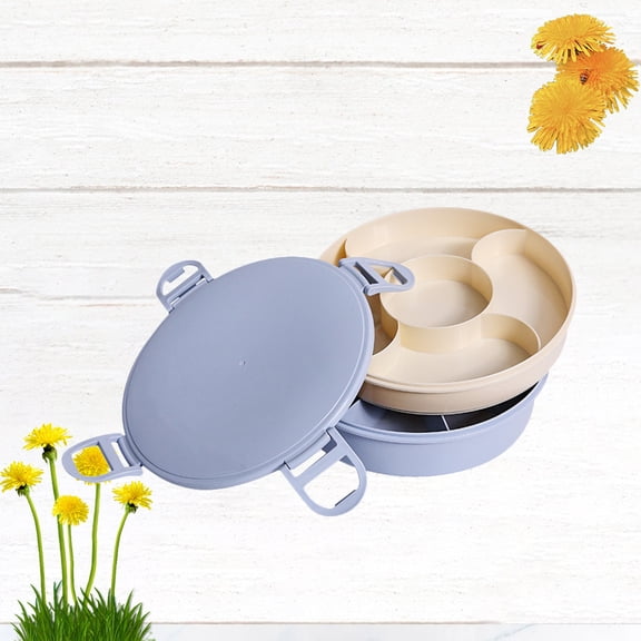 PTOOTP Plastic Fruit Plate, Wavy Rim Serving Tray for Cheese, Appetizers, Snacks, Outdoor Picnic, Party Use