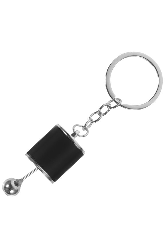 Stylish Black Alloy Gear Shifter Keychain for Car Keys Wallet Chain Accessory