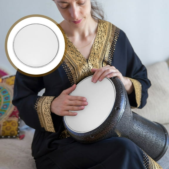 10-Inch Drum Head Replacement Drum Skin, White Plastic Cover for Beginners and Drummers