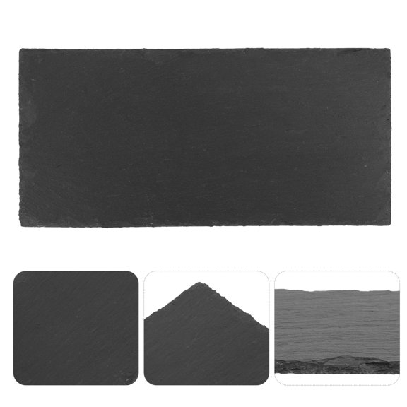 PTOOTP Durable Grey Slabstone Reptile Feeding Plate for Home Use Perfect for Turtles Lizards Snakes 12.5 x 8.5 inches