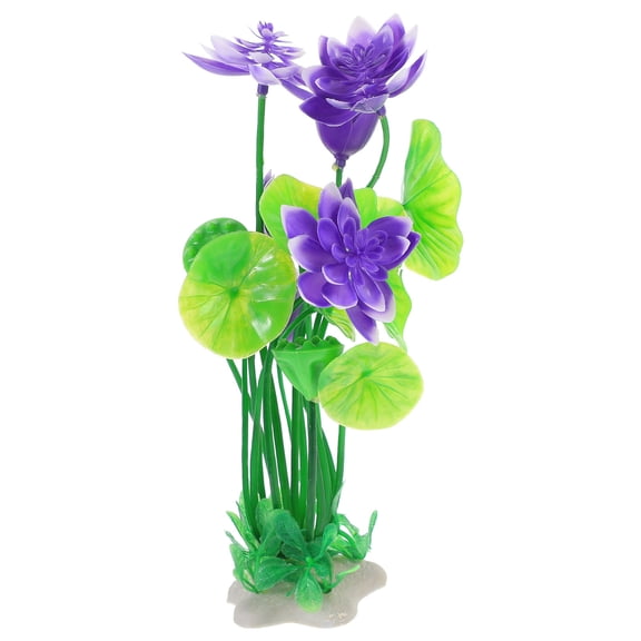 PTOOTP Durable Purple Aquarium Flower Lotus for Fish Tank Decoration Safe and Plastic