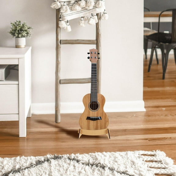 PTOOTP Chocolate Wood Guitar Stand Floor Rack for Acoustic and Electric Guitars Stable and Instrument Holder
