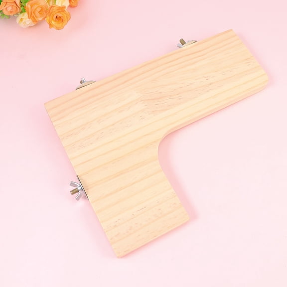 PTOOTP Toy Hamster Springboard LShaped Wood Play Area 1Pack