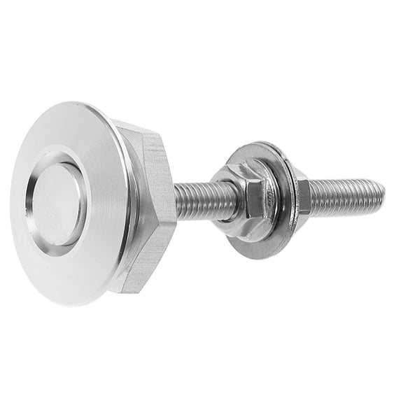 PTOOTP Aluminum Alloy Hood Lock for Car Security - Plated Silver Quick Release Push Button Latch