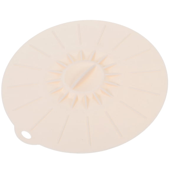 PTOOTP Beige Silicone Pot Lid Spill-Proof Cover for Kitchen Cooking, and Versatile Cooking Accessory