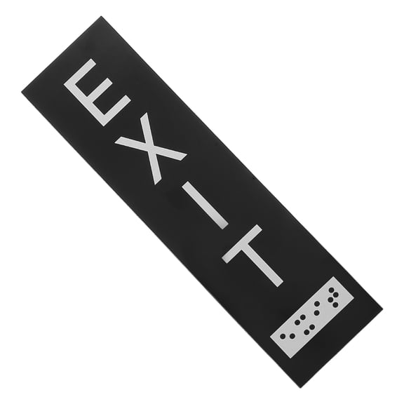 PTOOTP Acrylic Braille Exit Sign Black for Office Use, Easy to Install and Safety Door Sign