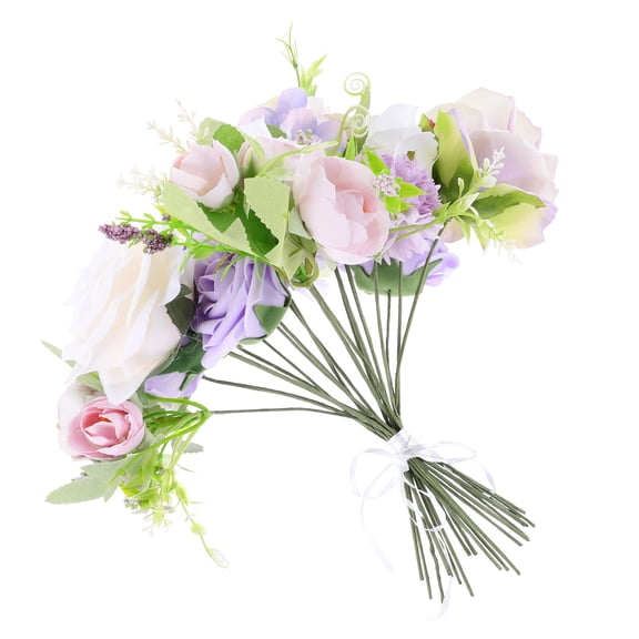PTOOTP Multi-Color Silk Flower Bouquet Wedding Party Decor Artificial Emulation Floral Arrangement