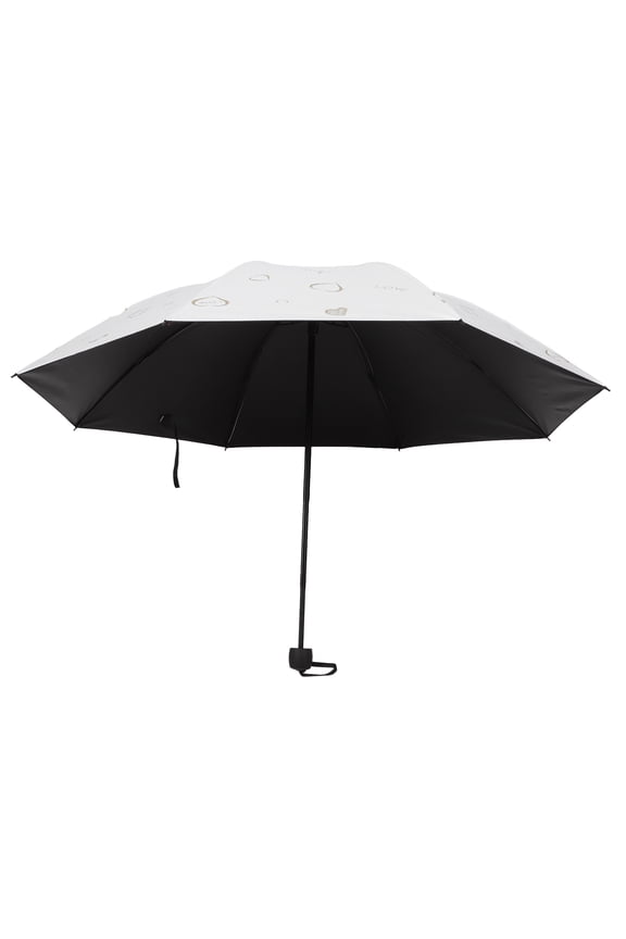 Compact White UV Travel Umbrella Lightweight Portable Shield
