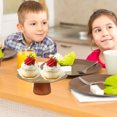 thumbnail image 1 of PTOOTP Modern Stainless Steel Fruit Bowl with Wooden Base, Kitchen Counter Dessert Stand, 1 Piece and Stylish, 1 of 8