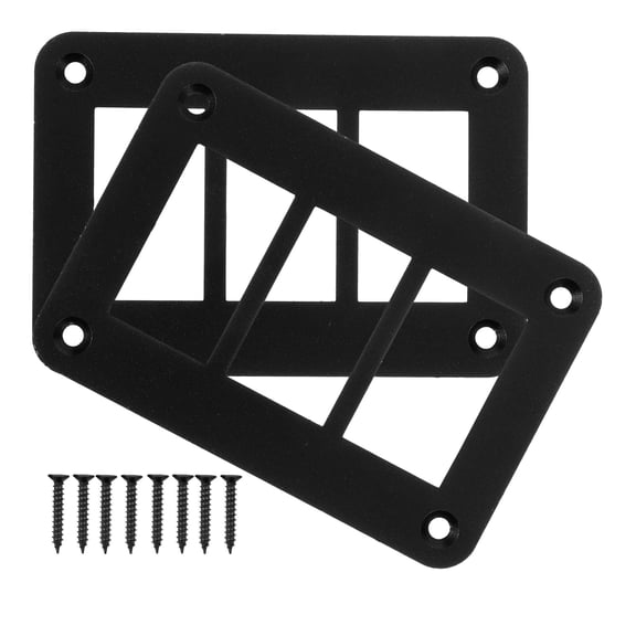 PTOOTP Gang Aluminum Alloy 2pcs Black Rocker Toggle Switch Panel Bracket